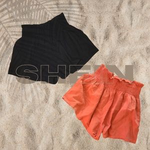 SHEIN 2 Pack Shirred Waist Shorts Size L
